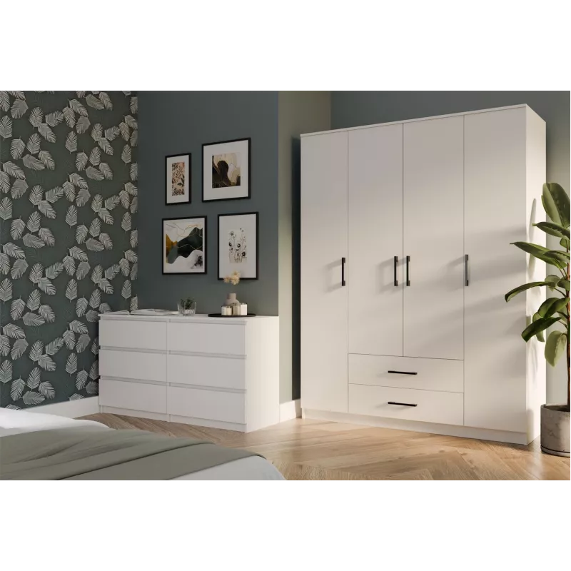 Topeshop ROMANA 160 BIEL KPLB bedroom wardrobe/closet 11 shelves 4 door(s) White