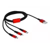 DeLOCK - Cable charging only - Lightning / USB - USB (M) to Micro-USB Type B, Lightning, USB-C (M) - 1,0m - Shielded - Black (85892)