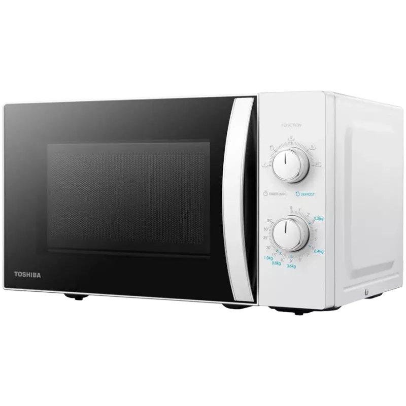 Microwave oven, volume 20L, mechanical control, 800W, 5 power levels, LED lighting, defrosting, cooking end signal, color: White