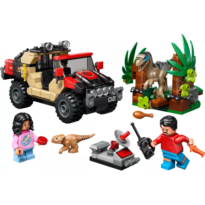 Construction set LEGO Jurassic World 76972 Raptor Off-Road Escape, 285 pcs, 2 minifigures, age 6+