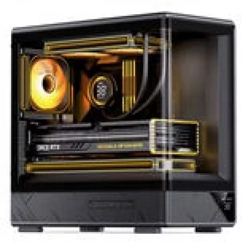 Computer case Jonsbo D200 midi-tower mATX tempered glass mini temp display black