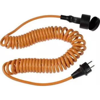 Extension coil cable AS Schwabe 70413, retractable 1–5 m, H07BQ-F 3G1.5, 230 V, orange