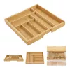 Cutlery drawer organiser GreenBlue GB379 bamboo insert with compartments, natural finish