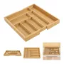Cutlery drawer organiser GreenBlue GB379 bamboo insert with compartments, natural finish