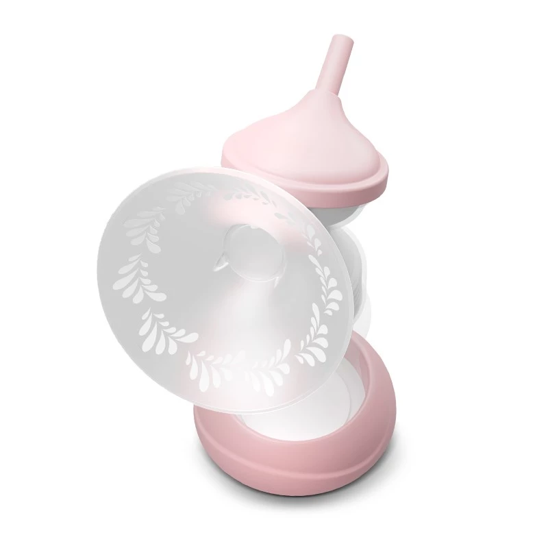 Electric breast pump neno Bella Twin — electronic, 150 ml bottles, 6 stimulation / 9 suction levels, USB Li‑Ion battery, pink/transparent