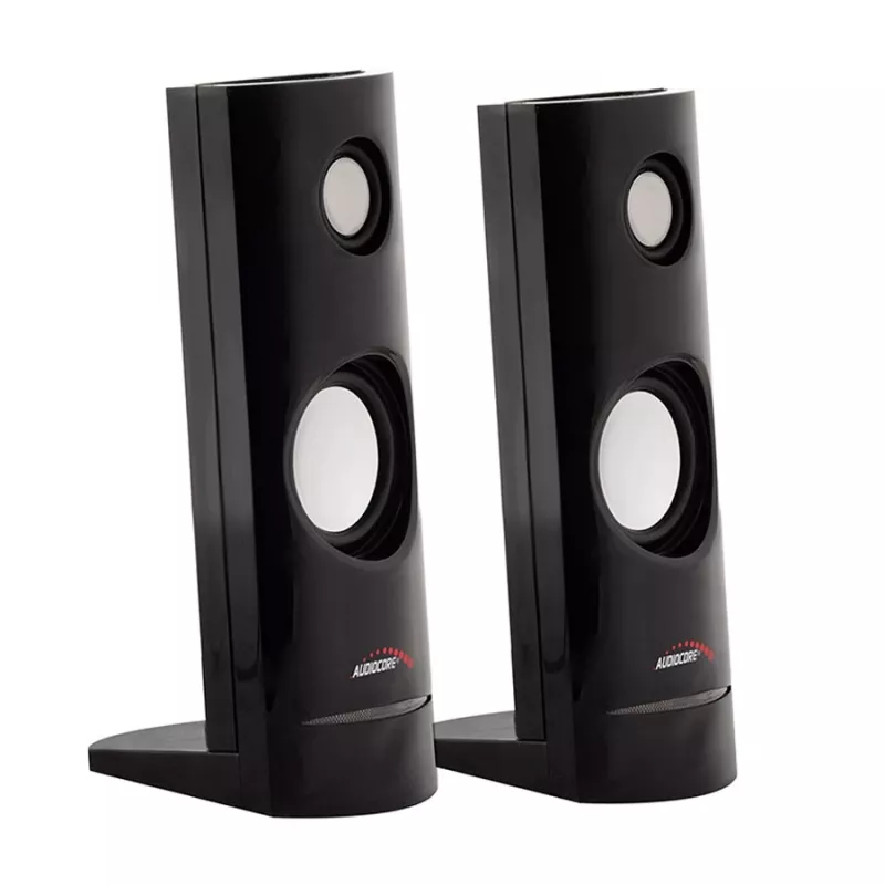 2-way wired PC speaker Audiocore AC860, 2.0 channels, 4 W RMS, USB power, 3.5 mm input, black