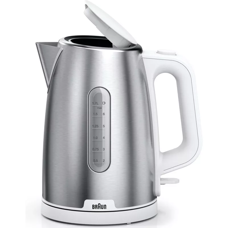 Braun WK 1500 electric kettle 1.7 L 2200 W Stainless steel, White
