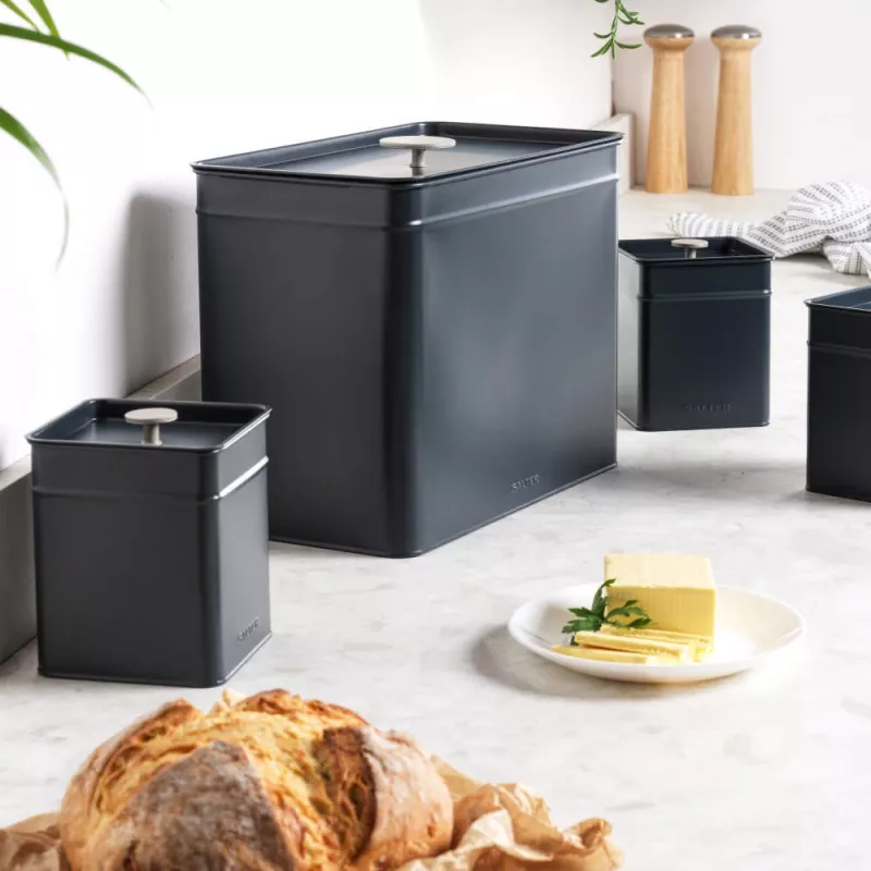 Kitchen storage canister set Salter BW126131EU7 4-piece airtight metal and plastic canisters