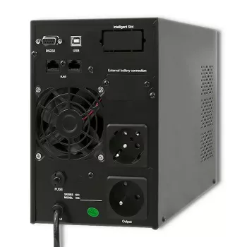 Qoltec 53042 uninterruptible power supply (UPS) Double-conversion (Online) 1 kVA 800 W 2 AC outlet(s)