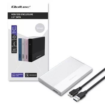 Enclosure for 2.5 inch SATA SSD/HDD QOLTEC 52278 USB 3.0, supports up to 2 TB