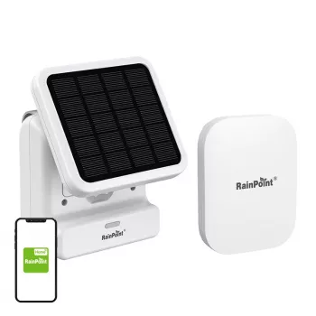 RainPoint smart solar water pump kit HTP115FR with HWG023WBRF gateway and app for garden irrigation