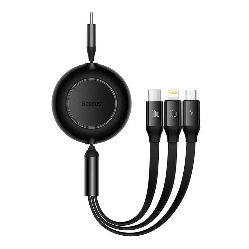 USB Cable Baseus CAMJ010201 1.1m USB 3.2 Gen 1 USB C Micro USB-A Lightning Black