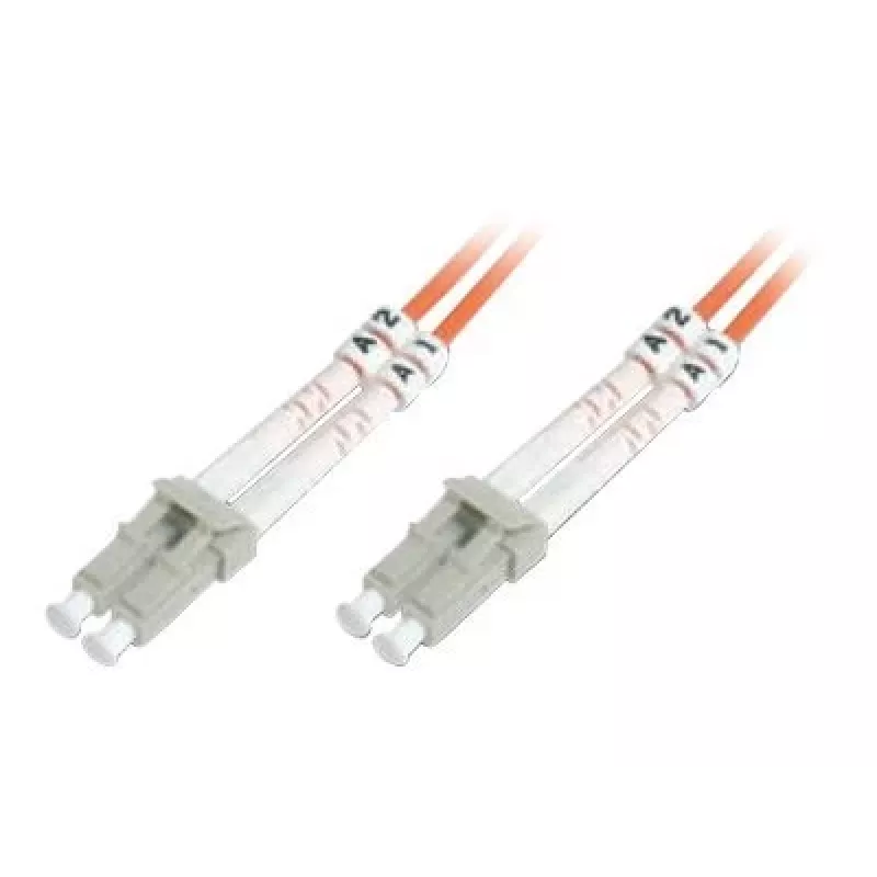 DIGITUS LWL Patchkabel LC/LC 50/125µm 3m Multimode Duplex Halogenfrei bis 1Gbit mit Messprotokoll orange OM2 (DK-2533-03)