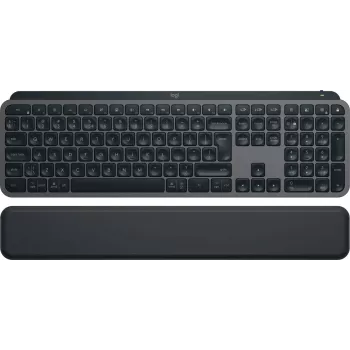 Wireless full-size keyboard Logitech Master MX Keys S — Graphite, Bluetooth & 2.4 GHz (Nano), USB-C rechargeable, Backlit, QWERTY US International