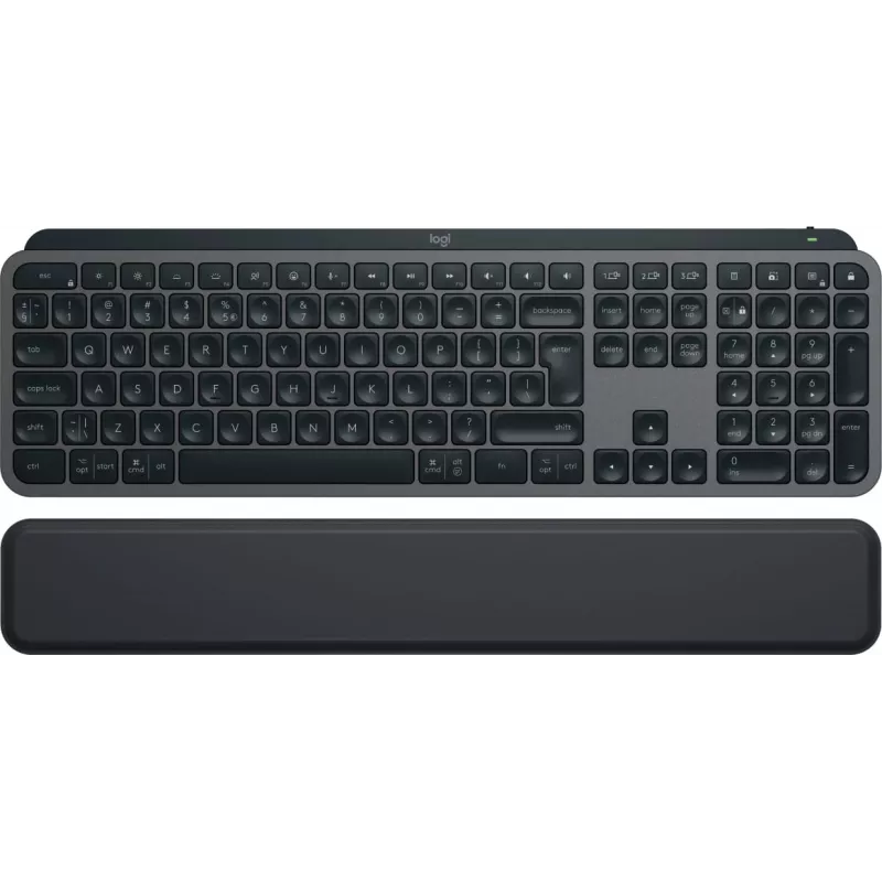 Wireless full-size keyboard Logitech Master MX Keys S — Graphite, Bluetooth & 2.4 GHz (Nano), USB-C rechargeable, Backlit, QWERTY US International