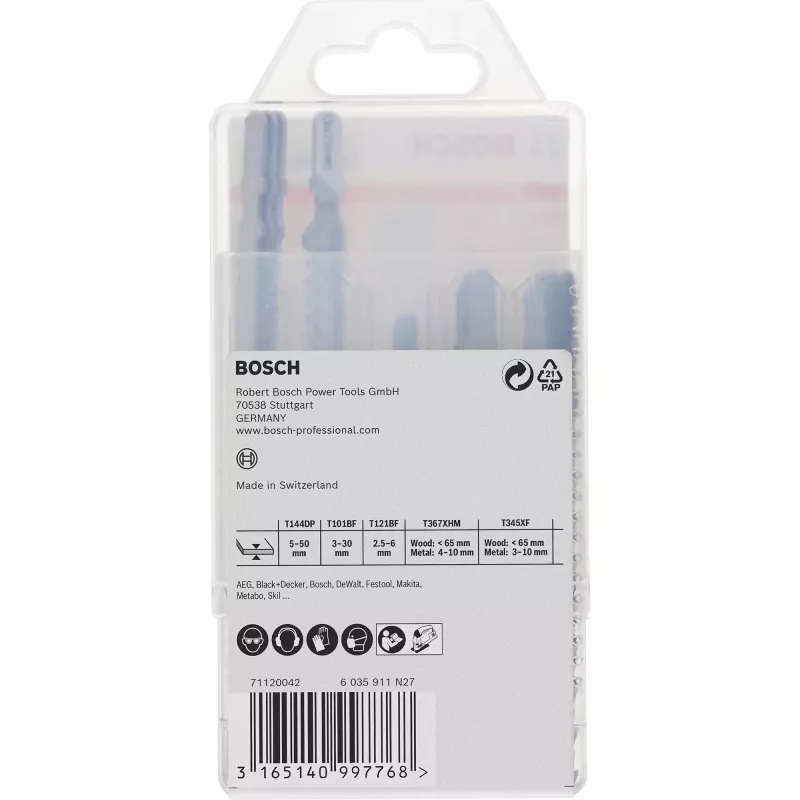 Bosch 2 607 011 438 jigsaw/scroll saw/reciprocating saw blade Jigsaw blade Carbide 15 pc(s)