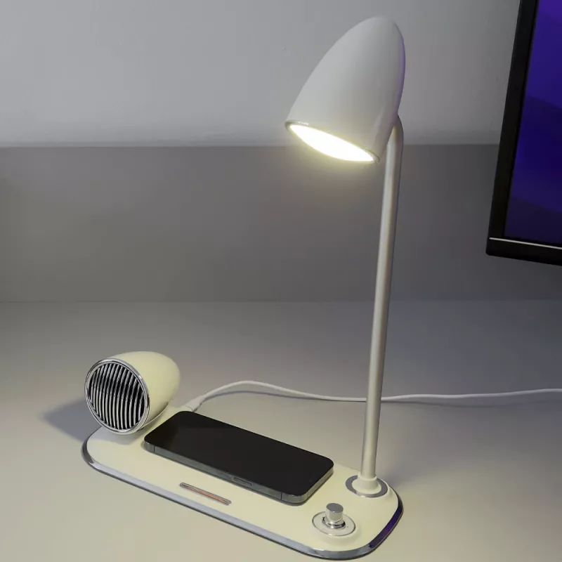 Wireless Desk Charger Tellur TLL151371 with Bluetooth Speaker and Desk Lamp