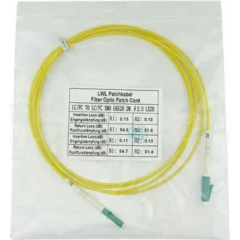 Fiber optic patch cable BlueOptics SFP2121BU0.5MM 0.5 m LC, single-mode G.657.A1, yellow jacket