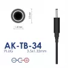 Akyga AK-TB-34 Universal Power Adapter, 5 V, 2 A, 10 W, 3.5 x 1.35 mm, 1.5 m