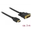 Video cable adapter DeLOCK 85655 3m HDMI Type A DVI Black