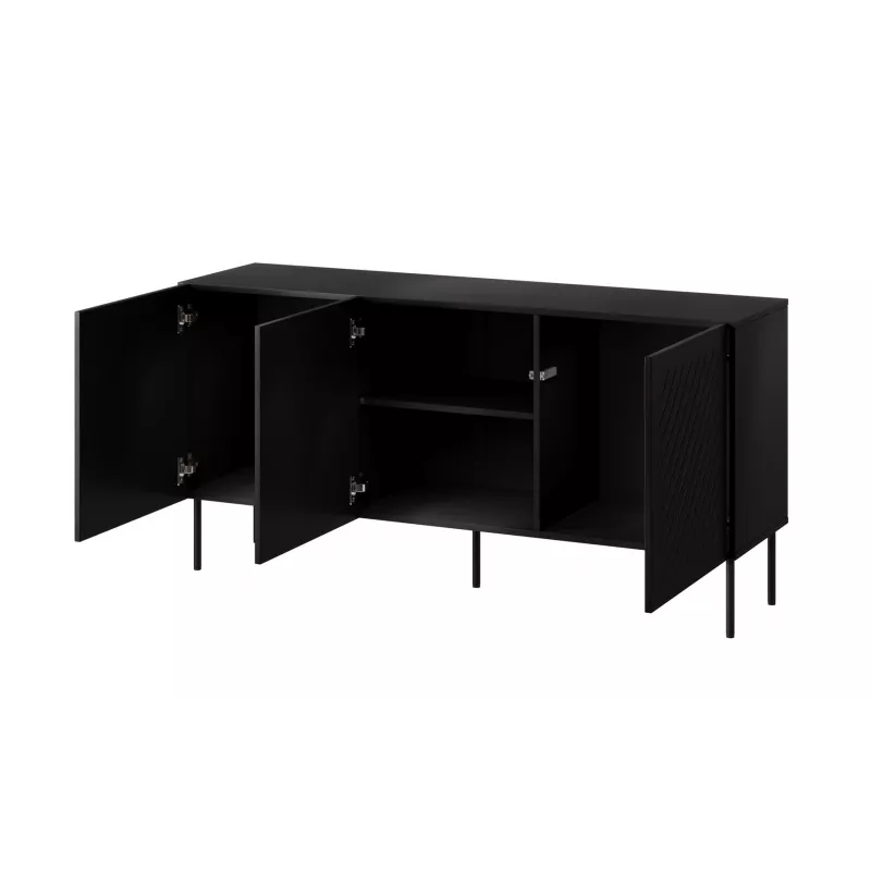 SIENA chest of drawers 150.5x40x75 matte black