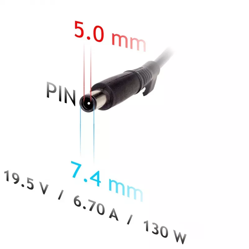 Power adapter Akyga AK-ND-57 for laptops 19.5 V 130 W 6.7 A, input 100–250 V, indoor, black