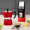 Manual Moka pot BIALETTI 4941 Red — aluminium Turkish-style stovetop coffee maker, 0.05 L