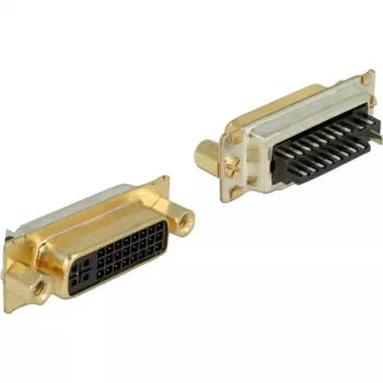 Connector DVI 24+5 Socket, solder version, Plug Silver