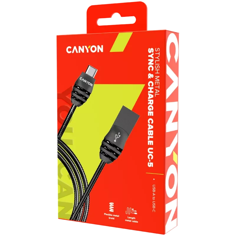 CANYON cable UC-5 USB-C 10W 1m Dark Grey