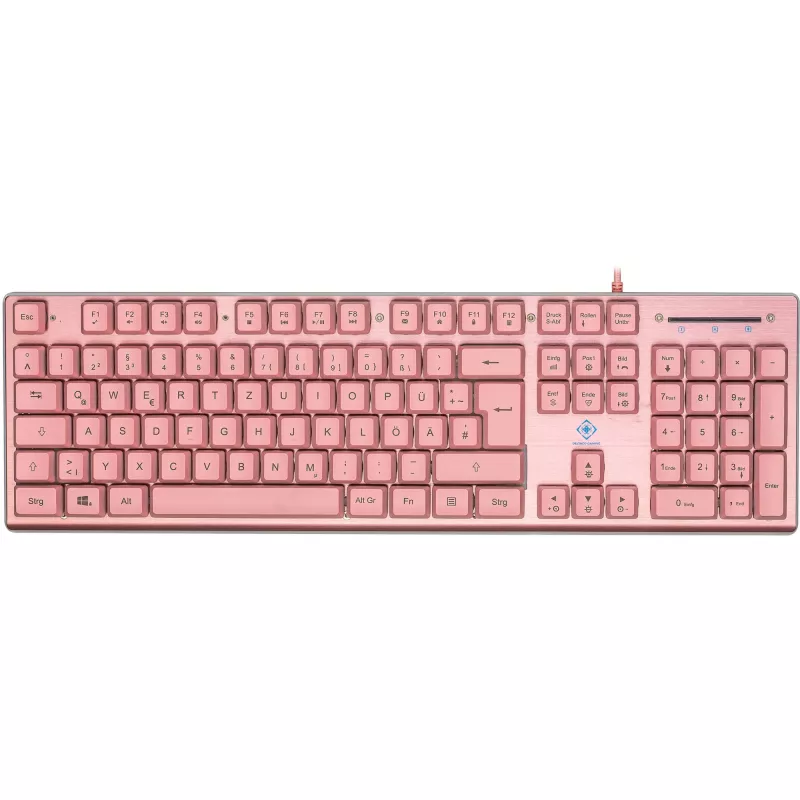 Deltaco GAM-021-RGB-P-DE - full size (100%) - USB - membrane key switch - QWERTZ - Pink