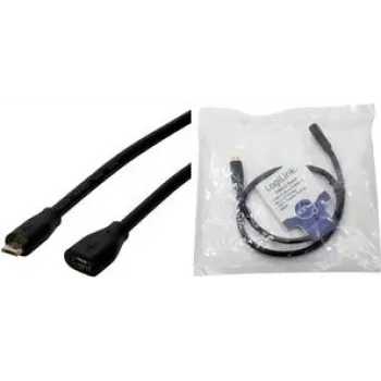 Logilink - USB-Extension Cable - Micro-USB Type B (M) to Micro-USB Type B (W) - USB 2.0 - 2 m - Black (CU0123)