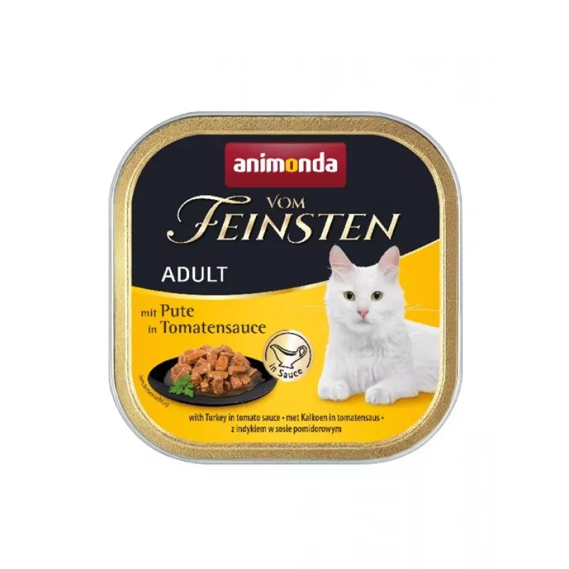 Wet cat food Animonda Vom Feinsten Turkey in Tomato Sauce, 100 g tray, grain-free, adult