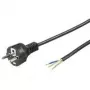 Wentronic Goobay Grounded Power Cable for custom assembly, 2 m, Black - Type F (Type F, CEE 7/7) > loose cable ends (94701)