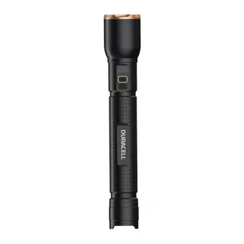 Flashlight Duracell DF6000R Gift Box — handheld rechargeable torch, black
