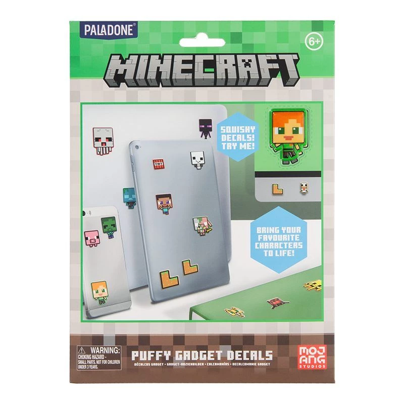 Paladone Minecraft Puffy Gadget Decals PP13218MCF — decorative puffy stickers for devices