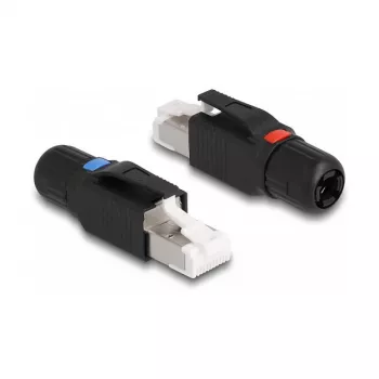 DeLOCK RJ45 Plug field assembly Cat.6A Black Straight Connector