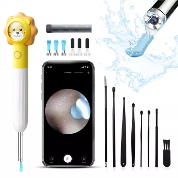 Ear-cleaning visual rod Xlife Q3 with camera and LED light, yellow