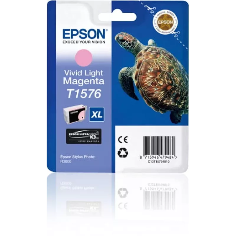 Epson Turtle T1576 Vivid Light Magenta, High (XL) Yield, Vivid light magenta, Pigment-based ink, 25.9 ml, 1 pc(s), 2300 pages