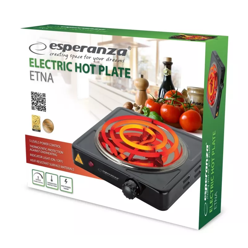 Esperanza EKH012K hob Black Countertop 21 cm 1 zone(s)