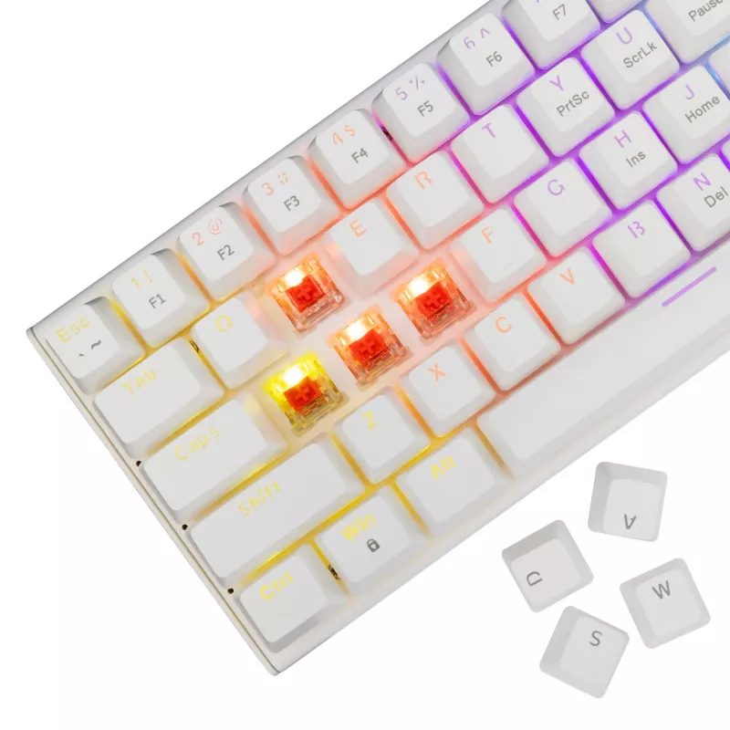 Mechanical Keyboard White Shark Wakizashi-2 US Red Switch, Tenkeyless/US layout, White