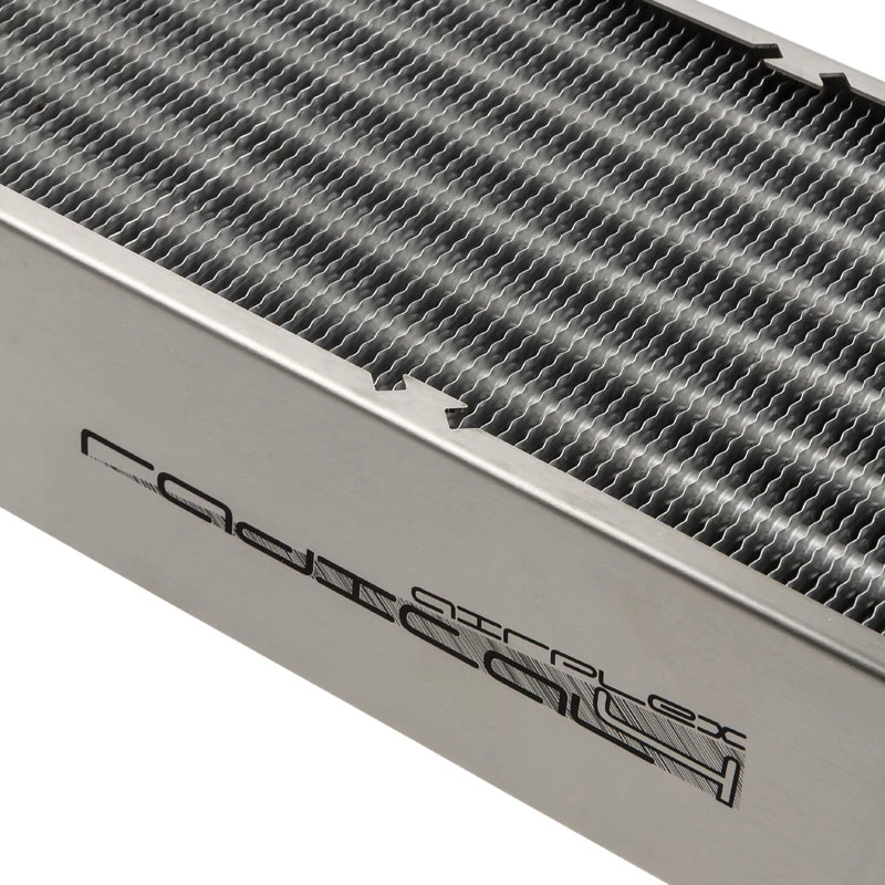Radiator block Aqua-Computer 33706 — aluminium/copper/stainless steel, 320×140×73 mm, grey/silver