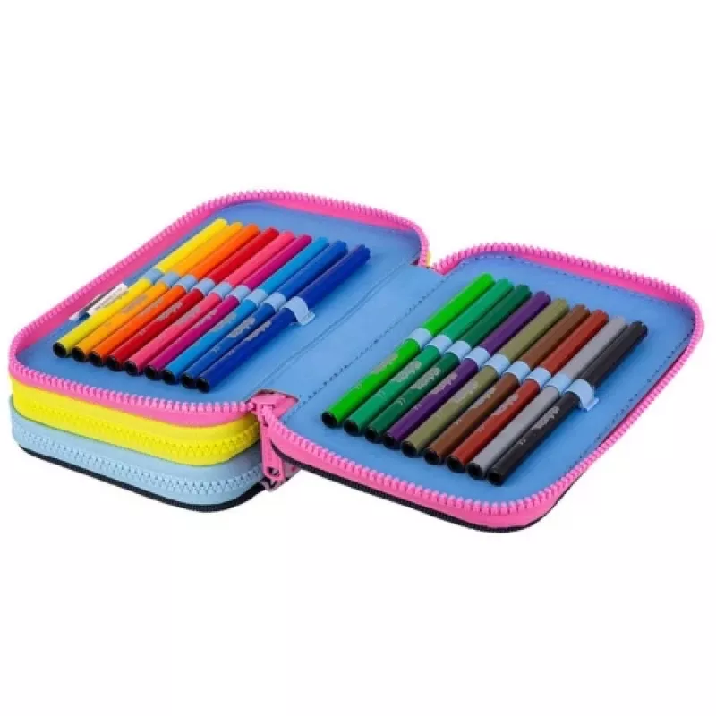 Triple decker pencil case with equipment CoolPack Jumper 3 IN THE GARDEN
