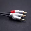 Audio cable Qoltec 52339 1m 2xRCA 3.5mm Black