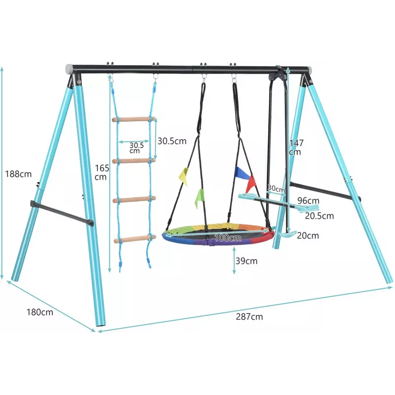 Extralink BLACK FOREST Frame Swing Stork Nest Seat with Ladder 263x185x185CM CD-S019