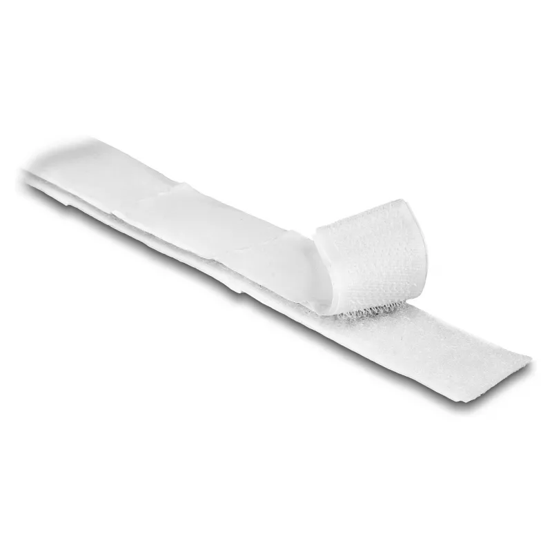 DeLOCK Hook-and-loop tape self-adhesive L 1 m x W 20 mm white