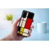 Protective phone case iKins for Samsung Galaxy S20, Black Mondrian design