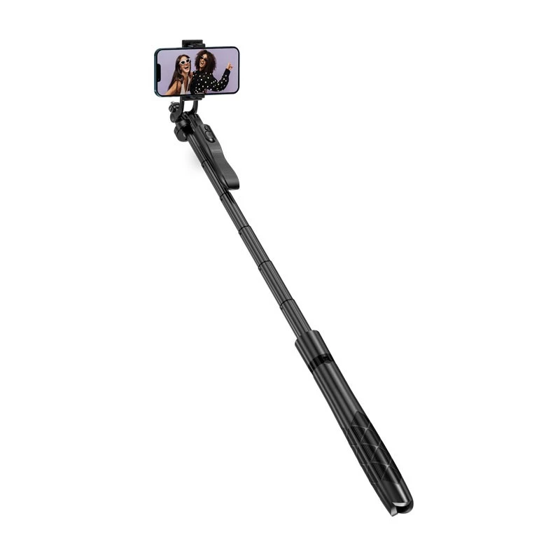 Tripod selfie stick Crong CRGSGU1BLK aluminium Bluetooth with foldable legs and phone mount
