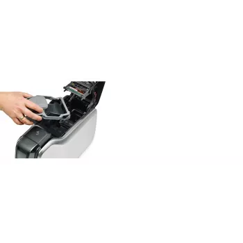 Plastic card printer Zebra ZC300 — Dye-sublimation/Thermal transfer, 300x300 DPI, LCD, 100-sheet input, Ethernet, Silver/Black