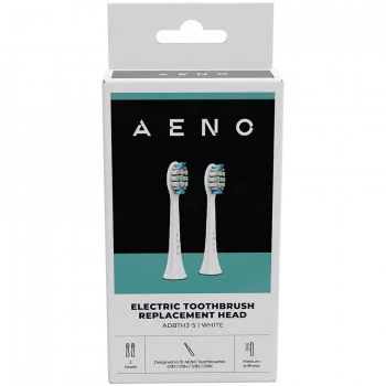 AENO Replacement toothbrush heads, White, Dupont bristles, 2pcs in set (for ADB0003/ADB0005 and ADB0004/ADB0006)