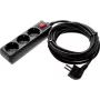 Power strip AS Schwabe 11372 with switch, black